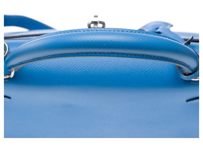 Hermès Sac HERMES Kelly 28 en Cuir Bleu - 102158 - vue 10
