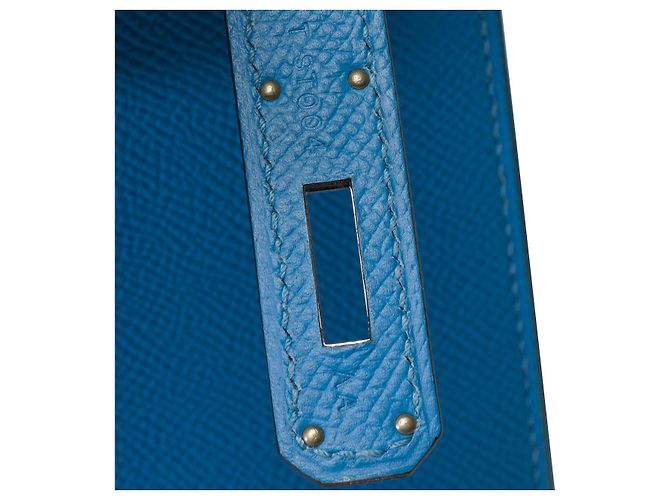 Hermès Sac HERMES Kelly 28 en Cuir Bleu - 102158 - vue 8