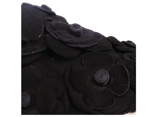 CHANEL - Espadrillas Camélia di Chanel in suede nero (Taglia 38) - vista 4