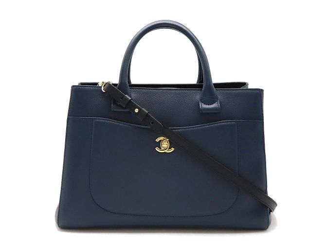 Borsa Chanel Neo Executive Line Coco Mark Nero Blu - vista 2