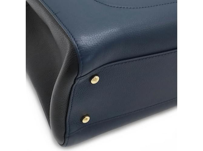 Borsa Chanel Neo Executive Line Coco Mark Nero Blu - vista 4