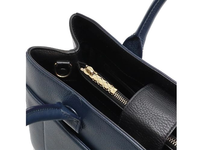 Borsa Chanel Neo Executive Line Coco Mark Nero Blu - vista 6