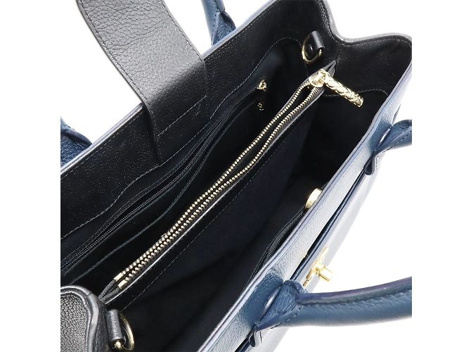 Borsa Chanel Neo Executive Line Coco Mark Nero Blu - vista 7