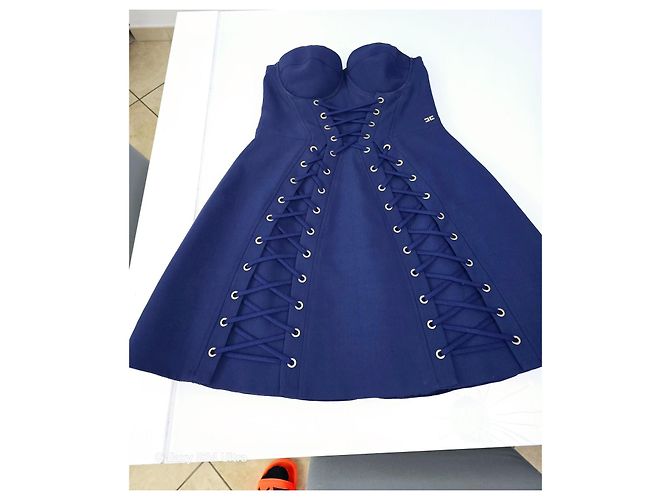 Elisabetta Franchi Kleid Dunkelblau Polyester - Ansicht 4