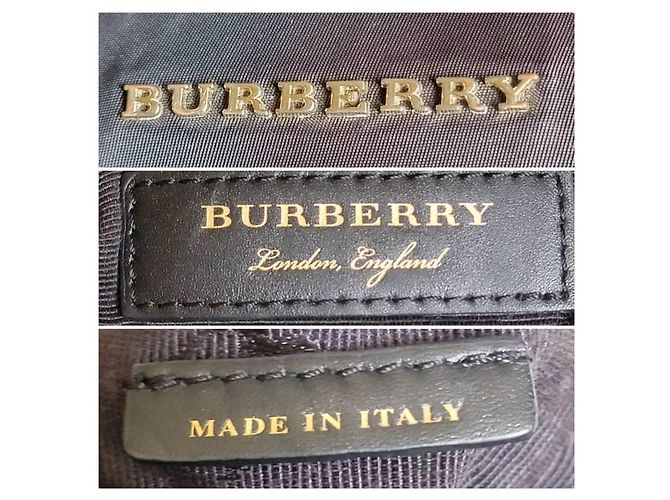 Sac à dos large en nylon Burberry noir/marron - vue 13