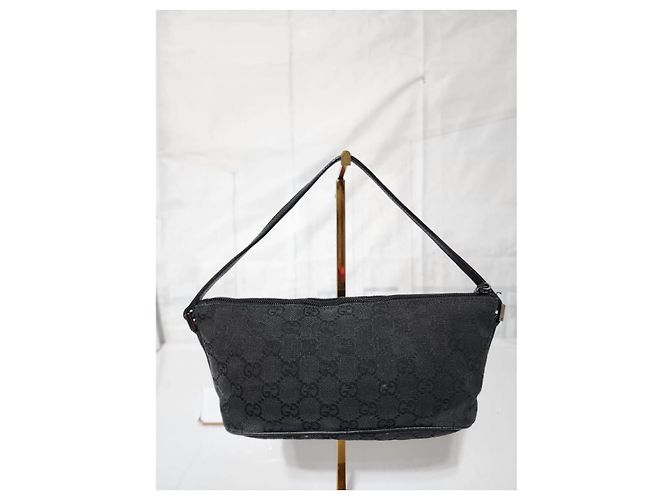 Borsa a spalla Gucci GG Canvas Boat Nera Nero - vista 6