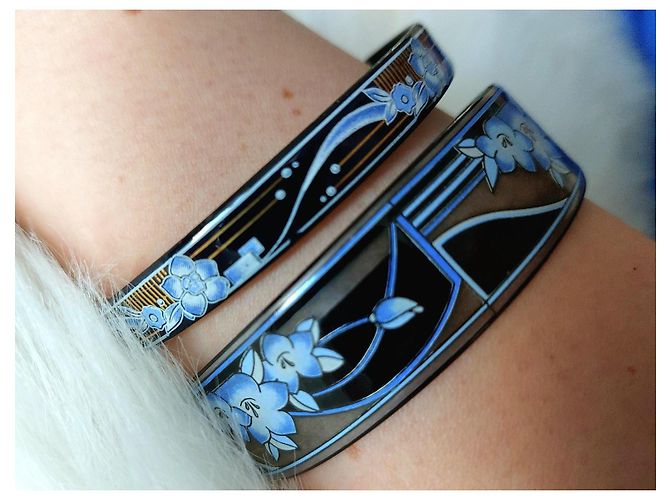 Set di 3 bracciali Michaela Frey Wille. Nero Blu Bronzo - vista 4