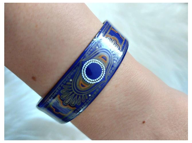 Pulsera Michaela Frey Wille. Blanco Azul Dorado - vista 6