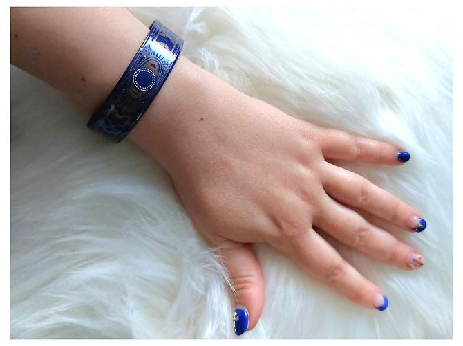 Pulsera Michaela Frey Wille. Blanco Azul Dorado - vista 7