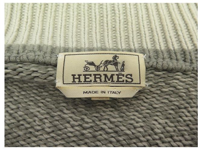 Hermès HERMES JACKE WESTE MIT REISSVERSCHLUSS L 56 AUS GRAUEM CASHMERE - Ansicht 5