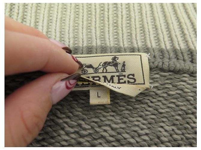 Hermès HERMES JACKE WESTE MIT REISSVERSCHLUSS L 56 AUS GRAUEM CASHMERE - Ansicht 6