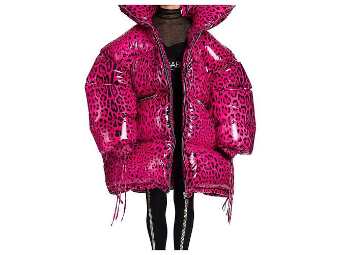 Chaqueta Puffer Dolce & Gabbana Rosa Estampado Leopardo - vista 2