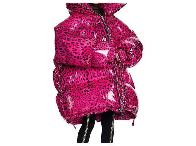 Chaqueta Puffer Dolce & Gabbana Rosa Estampado Leopardo - vista 3