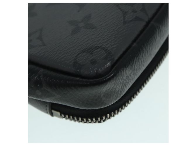 LOUIS VUITTON Monogram Eclipse Doppia Pochette per Telefono Grigio M69534 LV Auth 89410 Marrone Monogramma - vista 15