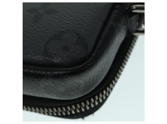 LOUIS VUITTON Monogram Eclipse Doppia Pochette per Telefono Grigio M69534 LV Auth 89410 Marrone Monogramma - vista 16