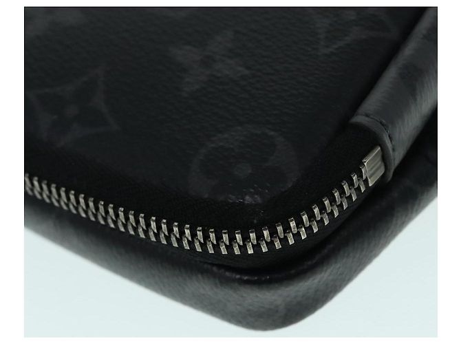 LOUIS VUITTON Monogram Eclipse Doppia Pochette per Telefono Grigio M69534 LV Auth 89410 Marrone Monogramma - vista 18