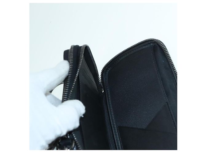 LOUIS VUITTON Monogram Eclipse Doppia Pochette per Telefono Grigio M69534 LV Auth 89410 Marrone Monogramma - vista 24