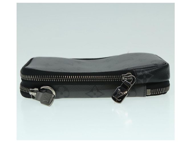 LOUIS VUITTON Monogram Eclipse Doppia Pochette per Telefono Grigio M69534 LV Auth 89410 Marrone Monogramma - vista 4