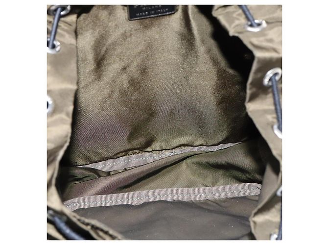 PRADA Backpack Nylon Khaki Silver Auth ep5764 Silvery - view 11