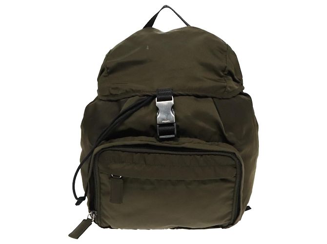 PRADA Backpack Nylon Khaki Silver Auth ep5764 Silvery - view 13