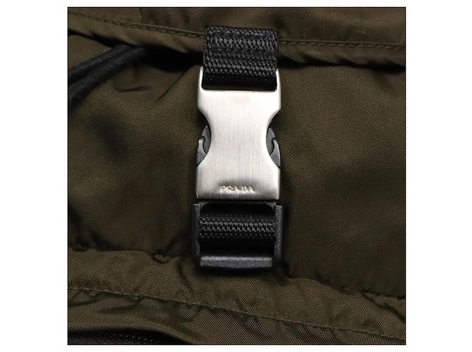 PRADA Backpack Nylon Khaki Silver Auth ep5764 Silvery - view 20