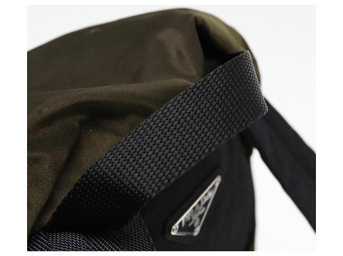 PRADA Backpack Nylon Khaki Silver Auth ep5764 Silvery - view 8