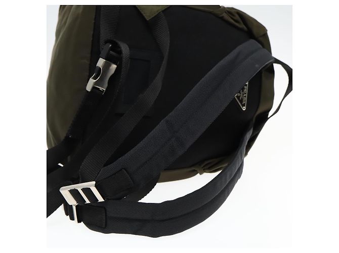 PRADA Backpack Nylon Khaki Silver Auth ep5764 Silvery - view 9