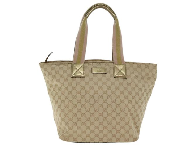 Borsa tote Gucci GG Canvas Sherry Line oro rosa argento 131231 Auth ki5011 D'oro - vista 13