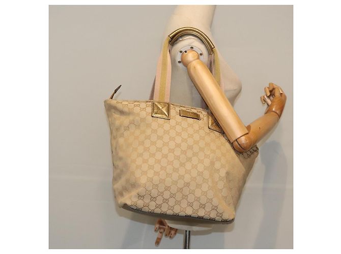 Borsa tote Gucci GG Canvas Sherry Line oro rosa argento 131231 Auth ki5011 D'oro - vista 22