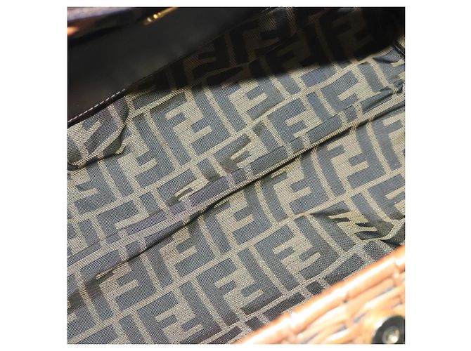 FENDI Handtasche Holz Beige Gold Auth bs18841 Golden - Ansicht 11