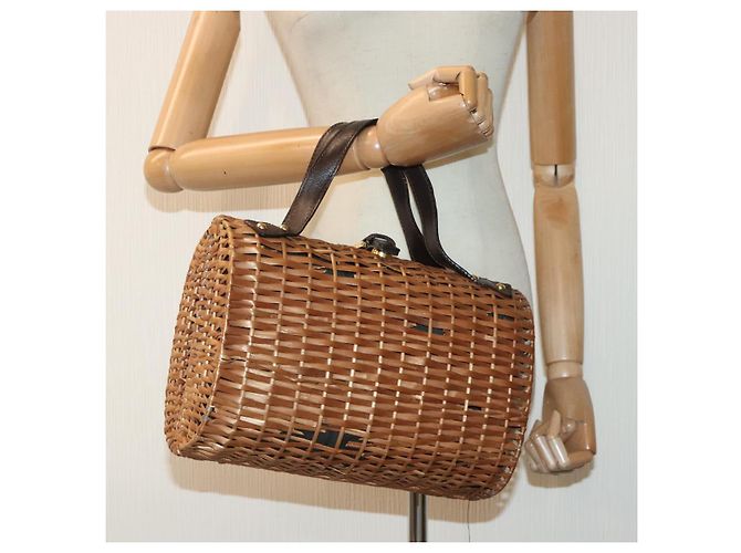 FENDI Handtasche Holz Beige Gold Auth bs18841 Golden - Ansicht 21