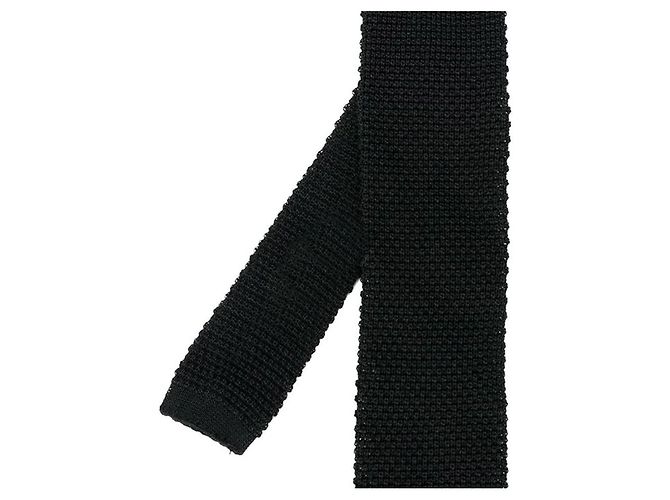 Cravatta in seta nera lavorata a maglia Gianfranco Ferré Nero - vista 3