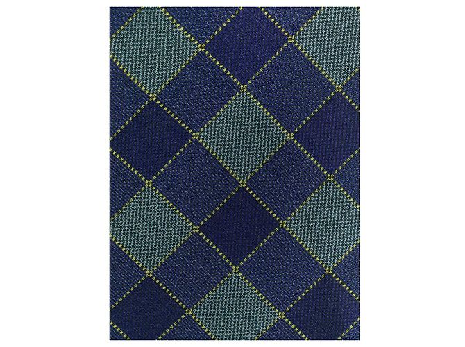Romeo Gigli Blue Diamond Pattern Silk Tie - view 2