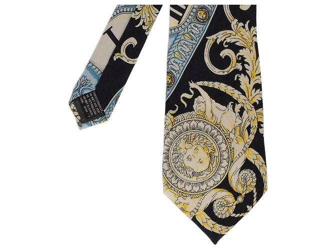 Cravatta in seta stampata multicolore Gianni Versace - vista 2