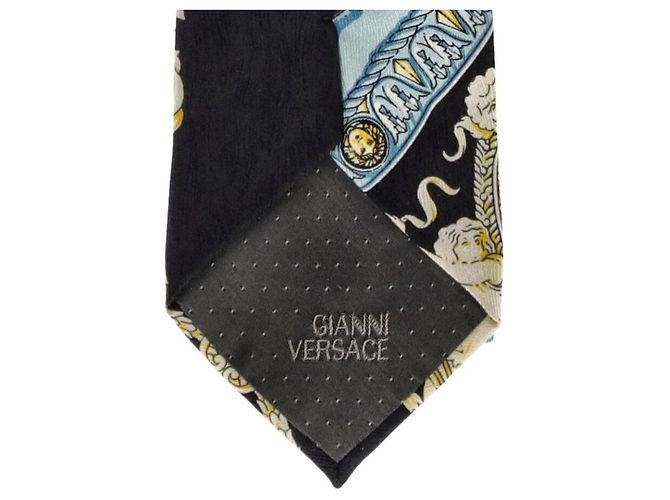 Cravatta in seta stampata multicolore Gianni Versace - vista 4