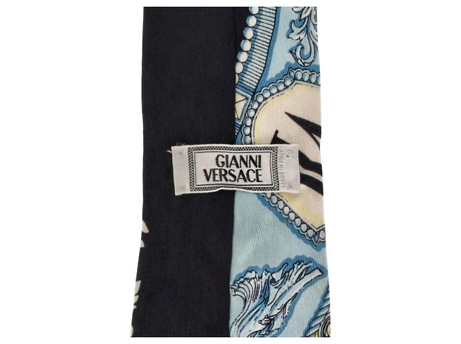 Cravatta in seta stampata multicolore Gianni Versace - vista 5