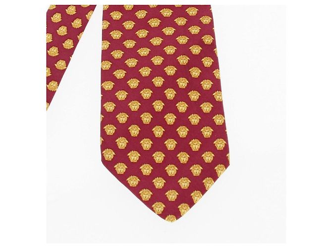 Cravatta in seta Medusa Bordeaux Gianni Versace - Anni 2000 D'oro Bordò Sabbia - vista 2