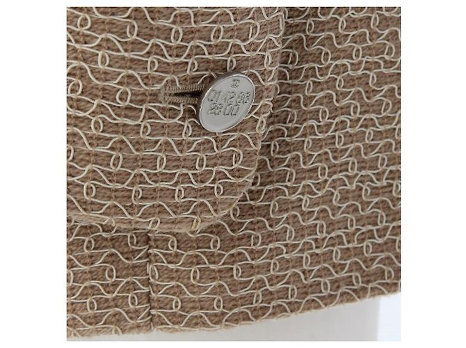 Beige bestickte Wolljacke von Chanel - Ansicht 10