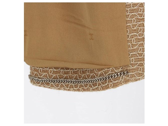 Beige bestickte Wolljacke von Chanel - Ansicht 12