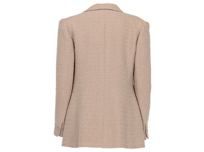 Beige bestickte Wolljacke von Chanel - Ansicht 2