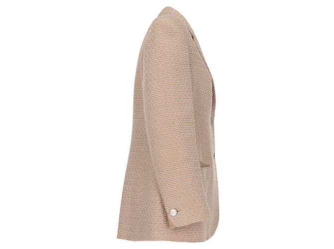 Beige bestickte Wolljacke von Chanel - Ansicht 3
