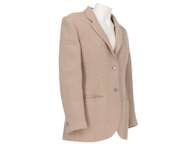 Beige bestickte Wolljacke von Chanel - Ansicht 4