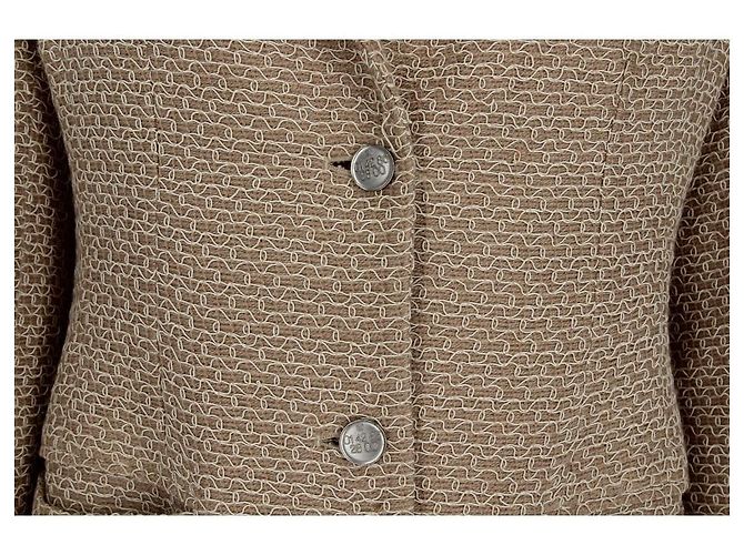 Beige bestickte Wolljacke von Chanel - Ansicht 6