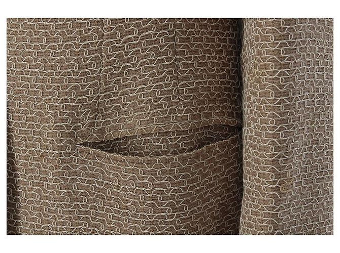 Beige bestickte Wolljacke von Chanel - Ansicht 7