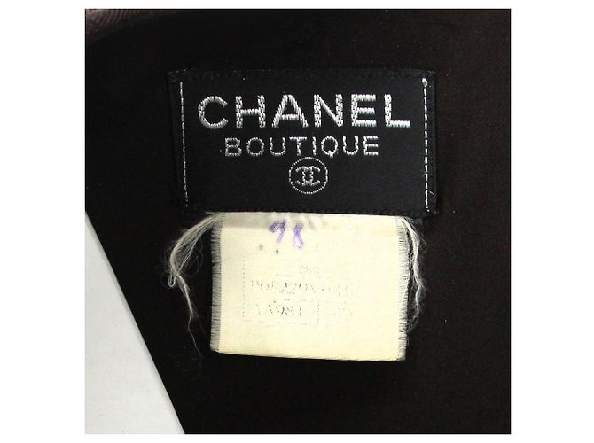 Vestido ajustado de lana marrón Chanel Castaño - vista 13