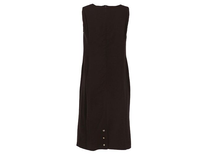 Vestido ajustado de lana marrón Chanel Castaño - vista 2