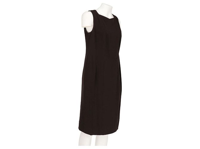 Vestido ajustado de lana marrón Chanel Castaño - vista 3