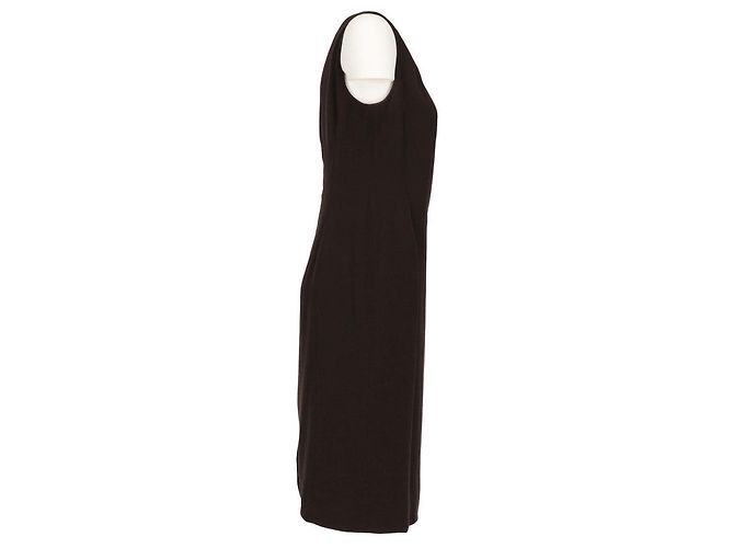 Vestido ajustado de lana marrón Chanel Castaño - vista 4