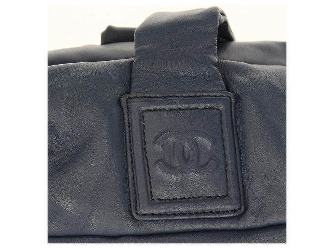 Borsa a spalla in pelle blu Chanel - anni 2000 - vista 7