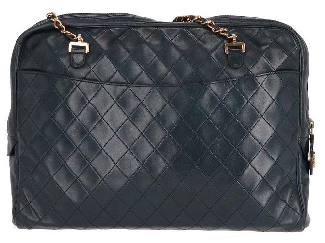 Borsa a spalla matelassé blu scuro Chanel Bordò - vista 4